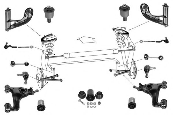 Передняя подвеска w203 схема