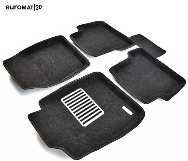 Коврики салона 3D Lux текстильные (Euro-standart) для Ford Focus 2 седан, хэтчбек, универсал (2005-2011) № EM3D-002214