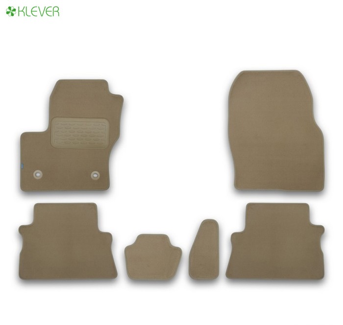 Коврики салона текстильные Premium для Ford Kuga (2013-2018) бежевые № KLEVER04164122112kh