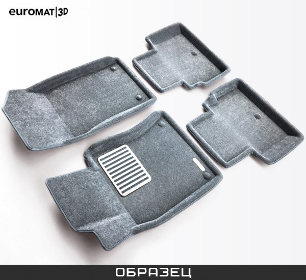 Коврики салона 3D Lux текстильные (Euro-standart) для Toyota Land Cruiser 200/Lexus LX570 (2012-2018) серые № EM3D-005140G