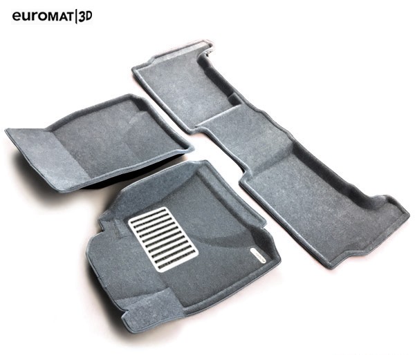 Коврики салона 3D Lux текстильные (Euro-standart) серые для Toyota Land Cruiser 200 (2007-2012) № EM3D-005118G