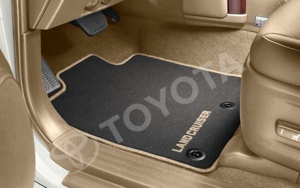 Коврики салона текстильные оригинальные для Toyota Land Cruiser Prado 150 5 мест (2013-2018) черный с бежевым № PZ410J2350FN