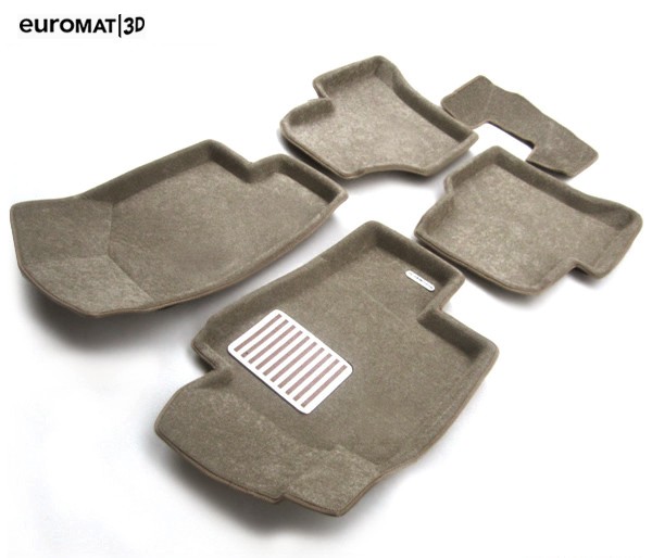 Коврики салона 3D Lux текстильные (Euro-standart) бежевые для Volkswagen Passat B6 (2006-2011) № EM3D-005412T