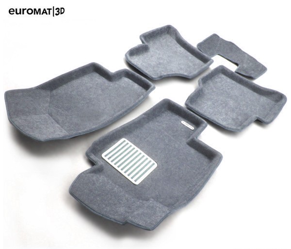Коврики салона 3D Lux текстильные (Euro-standart) серые для Volkswagen Passat B6 (2005-2011) № EM3D-005412G