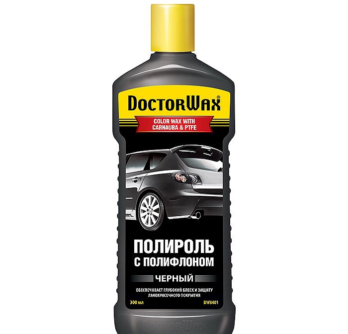 Полироль с полифлоном черный 300мл DoctorWax № DW8401