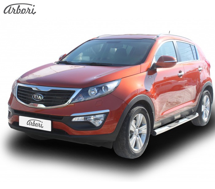 Пороги Arbori d76 с проступями для Kia Sportage (2010-2015) № AFZDAKSP01008