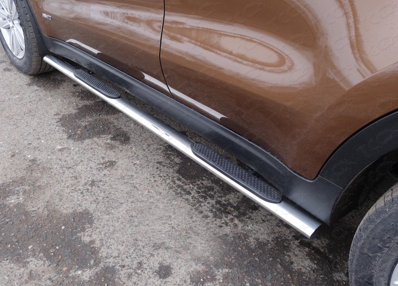 Пороги овальные с накладкой 75х42 мм Kia Sportage (2016-2018) № KIASPORT16-09
ТСС-Тюнинг
