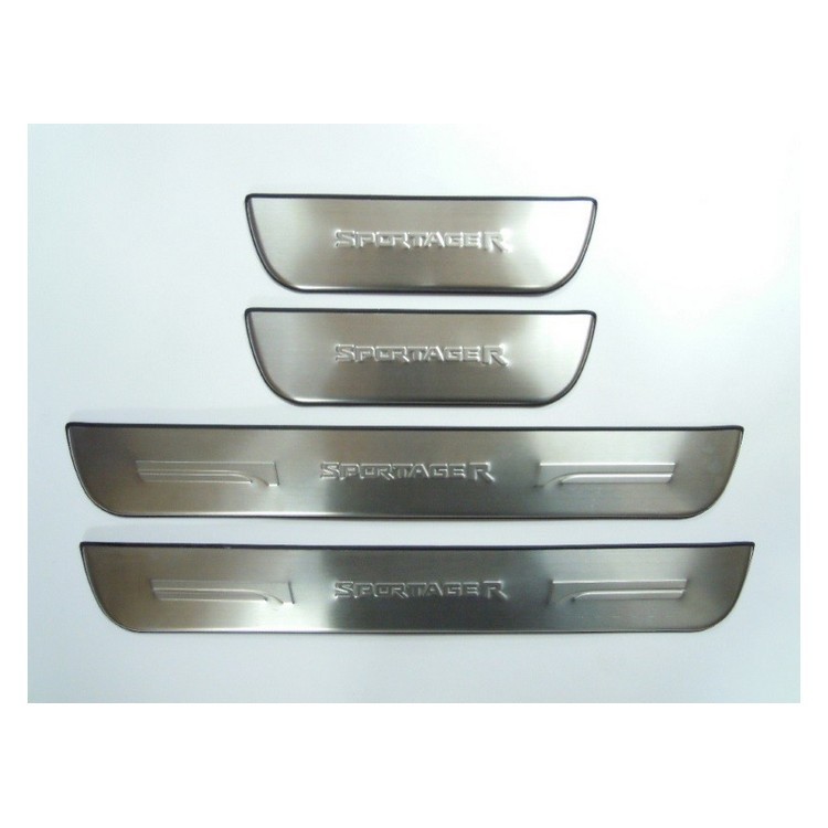 Накладки на дверные пороги с логотипом для Kia Sportage (2010-2015) № 24493